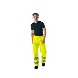 PLANAM Herren Regenhose rECOflexy Reflexband Gelb