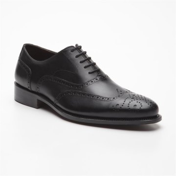 Größe D 42 UK 8 Prime Shoes Oxford Full Brogue Rahmengenäht Schwarz Box Calf Black Schnürschuh aus feinstem Kalbsleder