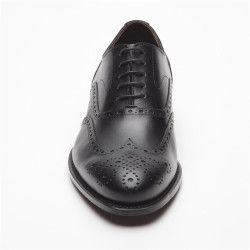 Größe D 42,5 UK 8 ½ Prime Shoes Oxford Full Brogue Rahmengenäht Schwarz Box Calf Black Schnürschuh aus feinstem Kalbsleder