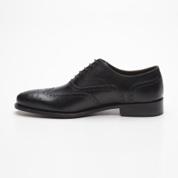 Größe D 43 UK 9 Prime Shoes Oxford Full Brogue Rahmengenäht Schwarz Box Calf Black Schnürschuh aus feinstem Kalbsleder