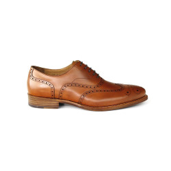 Größe D 40 UK 6 ½ Prime Shoes Oxford Full Brogue Rahmengenäht Crust Cognac Schnürschuh aus feinstem Kalbsleder