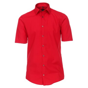 VENTI Herren Businesshemd Kurzarm Kent Modern-Fit Rot