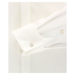 Größe 44 Venti Fest Hemd Creme Uni Langarm Slim Fit Umschlagmanschette Verdeckte Knopfleiste Kläppchenkragen 100% Baumwolle Bügelfrei