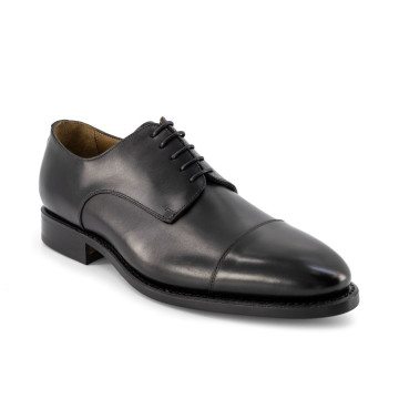 Größe D 42,5 UK 8½ Prime Shoes Bergamo 3 Schwarz Box Calf Black Schnürschuh Rahmengenäht aus feinstem Kalbsleder
